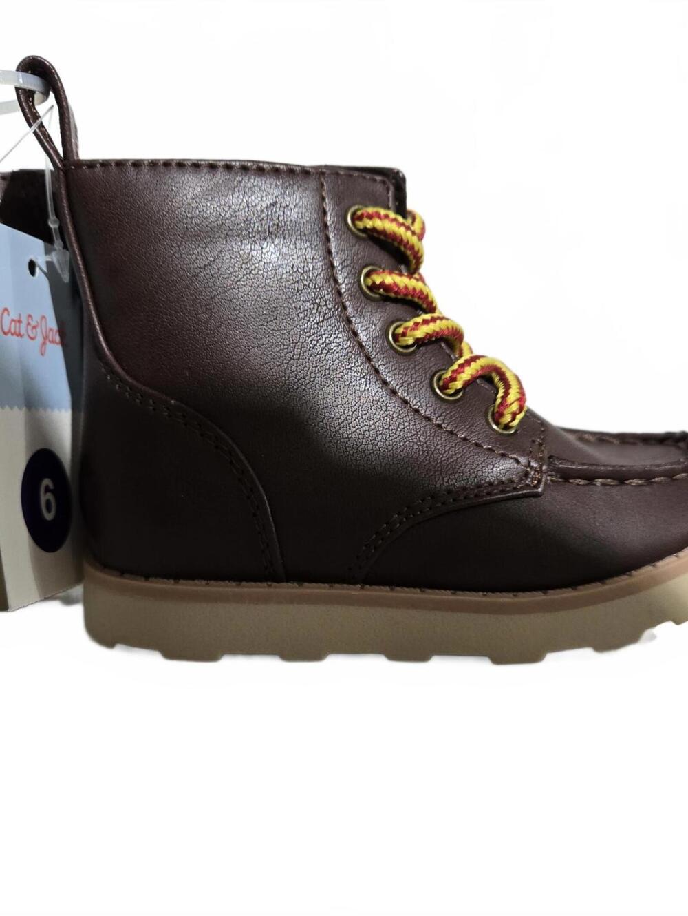 Cat and Jack Brown Kids' Greyson Lace-Up Boots / Size 6 / New